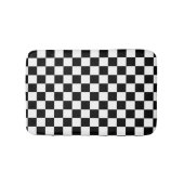 Klassieke zwarte checkboard - wit patroon badmat (Voorkant)