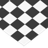Klassieke zwarte checkboard - wit patroon korte tafelloper (Hoek)