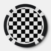 Klassieke zwarte checkboard - wit patroon poker chips (Achterkant)
