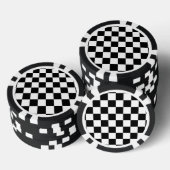 Klassieke zwarte checkboard - wit patroon poker chips (Opstapeling)