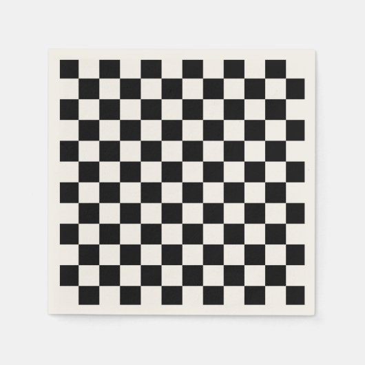 Klassieke zwarte checkboard - wit patroon servet (Voorkant)