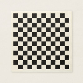 Klassieke zwarte checkboard - wit patroon servet