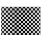 Klassieke zwarte checkboard - wit patroon snijplank (Voorkant)