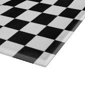 Klassieke zwarte checkboard - wit patroon snijplank (Hoek)