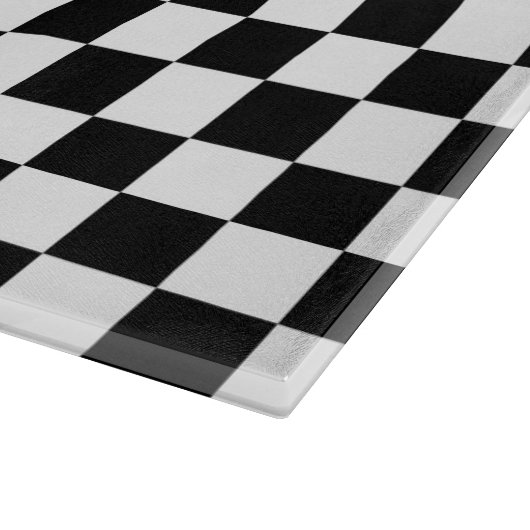 Klassieke zwarte checkboard - wit patroon snijplank (Hoek)