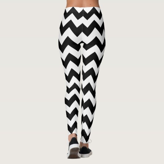 Klassieke zwarte Chevron Zigzag Pattern Leggings (Achterkant)