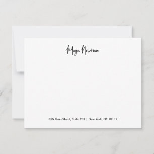 KLASSIEKE ZWARTE CHIC HANDTEKENING MONOGRAM NAAM NOTITIEKAARTJE