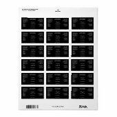 Klassieke Zwarte Cosmetica Dropper Fles Etiket (Full Sheet)