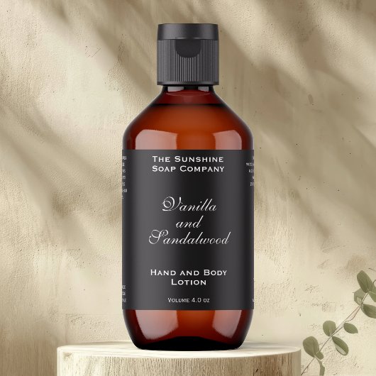 Klassieke Zwarte Cosmetica Flesetiket Etiket