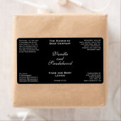 Klassieke Zwarte Cosmetica Flesetiket Etiket (Insitu)