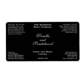 Klassieke Zwarte Cosmetica Flesetiket Etiket (Voorkant)