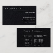 Klassieke Zwarte Custom Professional Classy Clean Visitekaartje (Voorkant / Achterkant)