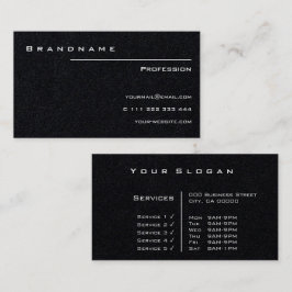 Klassieke Zwarte Custom Professional Classy Clean Visitekaartje