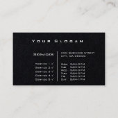 Klassieke Zwarte Custom Professional Classy Clean Visitekaartje (Achterkant)