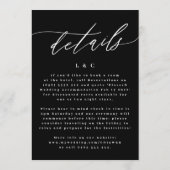 Klassieke zwarte de details van het huwelijk op ru kaart (Achterkant)