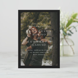 Klassieke Zwarte Eenvoudige Foto Huwelijk Save The Date