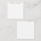 Klassieke zwarte eenvoudige, moderne dun rand vier notitiekaartje (Voorkant / Achterkant)