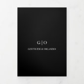 Klassieke Zwarte Elegante Bruiloft Drieluik Uitnodiging (Cover)