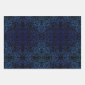 Klassieke zwarte en blauwe waterverf elegant inpakpapier vel (Voorkant 2)