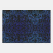 Klassieke zwarte en blauwe waterverf elegant inpakpapier vel (Voorkant)