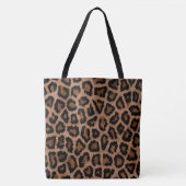 Klassieke Zwarte en Bruine Leopard Spot Print Tote Bag (Voorkant)