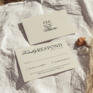 Klassieke zwarte en crèmekleurige oude geld retro  RSVP kaartje