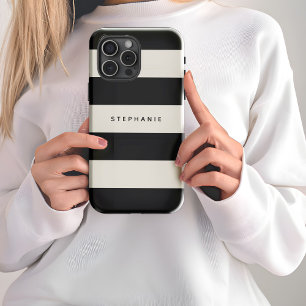 Klassieke zwarte en eiervormige witte strepen met Case-Mate iPhone case