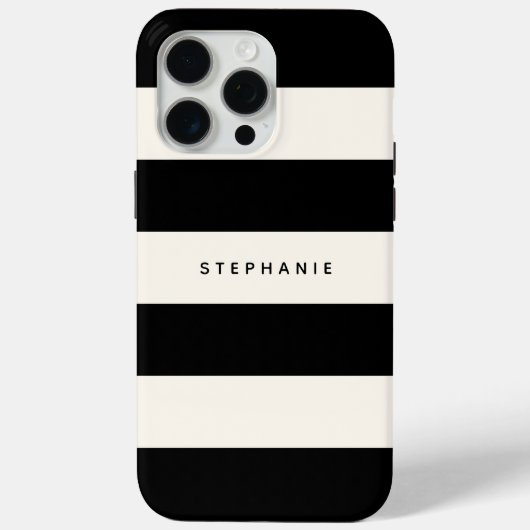 Klassieke zwarte en eiervormige witte strepen met  Case-Mate iPhone case (Achterkant)