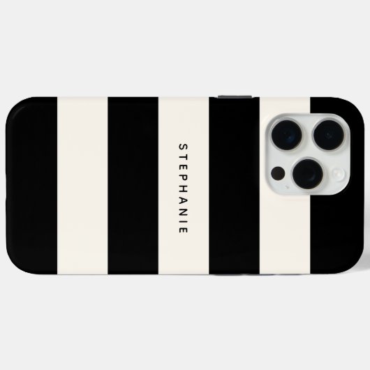 Klassieke zwarte en eiervormige witte strepen met  Case-Mate iPhone case (Achterkant (horizontaal))