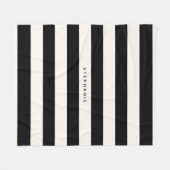 Klassieke zwarte en eiervormige witte strepen met  fleece deken (Voorkant (Horizontaal))