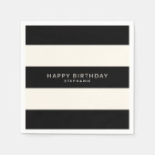 Klassieke zwarte en eiervormige witte strepen met  servet (Voorkant)