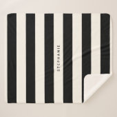 Klassieke zwarte en eiervormige witte strepen met  sherpa deken (Voorkant (horizontaal))