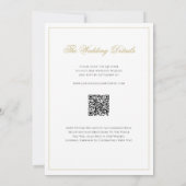 Klassieke Zwarte en Gouden Grens Wedding QR Code Kaart (Achterkant)