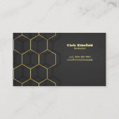 Klassieke zwarte en gouden honingraat visitekaartje (Achterkant)