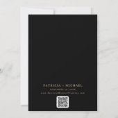 Klassieke zwarte en gouden QR-codekalender Save The Date (Achterkant)