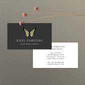 Klassieke zwarte en gouden vlinder visitekaartje