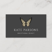 Klassieke zwarte en gouden vlinder visitekaartje (Voorkant)