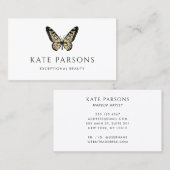 Klassieke zwarte en gouden vlinder visitekaartje (Voorkant / Achterkant)
