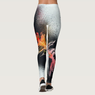 Klassieke zwarte en Oranje Leggings