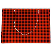 Klassieke Zwarte en Rode Buffalo Plaid Cadeautas (Voorkant)