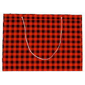 Klassieke Zwarte en Rode Buffalo Plaid Cadeautas (Achterkant)