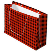 Klassieke Zwarte en Rode Buffalo Plaid Cadeautas (Voorkant Gekanteld)