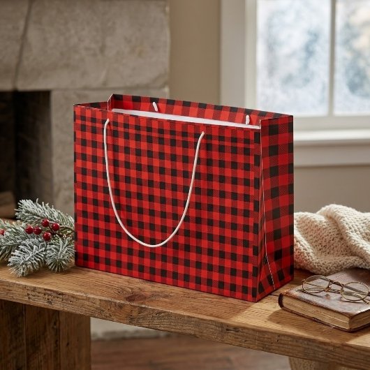 Klassieke Zwarte en Rode Buffalo Plaid Cadeautas