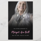 Klassieke zwarte en roze geheugenkaart | 5,5 x 8,5 (Voorkant)