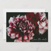 Klassieke Zwarte en Roze Pioenrozen  Save The Date (Voorkant)