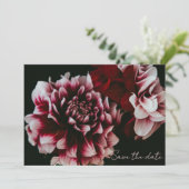 Klassieke Zwarte en Roze Pioenrozen  Save The Date (Staand voorkant)