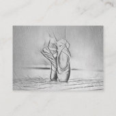 Klassieke zwarte en witte balletschoenen Dancer Visitekaartje (Achterkant)