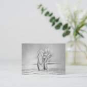 Klassieke zwarte en witte balletschoenen Dancer Visitekaartje (Staand voorkant)