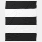 Klassieke zwarte en witte brede strepen op een fleece deken (Voorkant)
