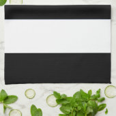 Klassieke zwarte en witte breedbandstrepen op een theedoek (Gevouwen)